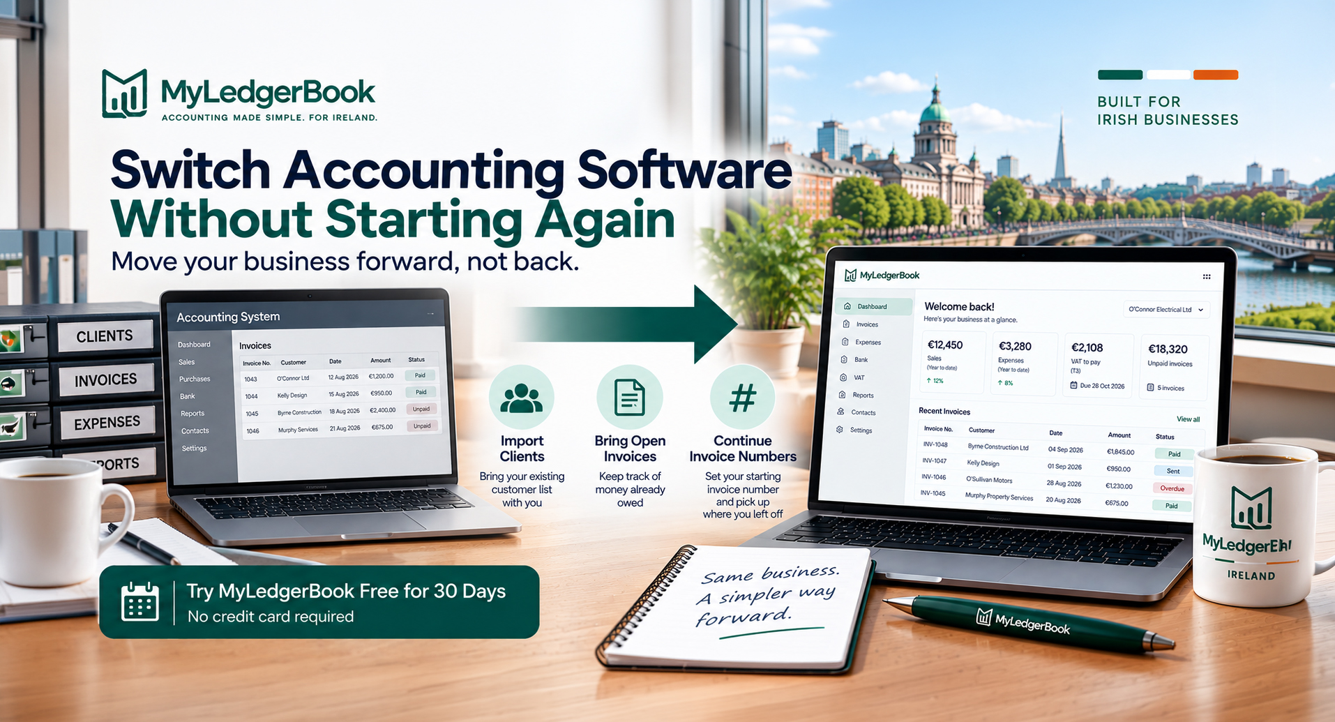 How to switch accounting software in Ireland without losing clients, invoices or accounting records