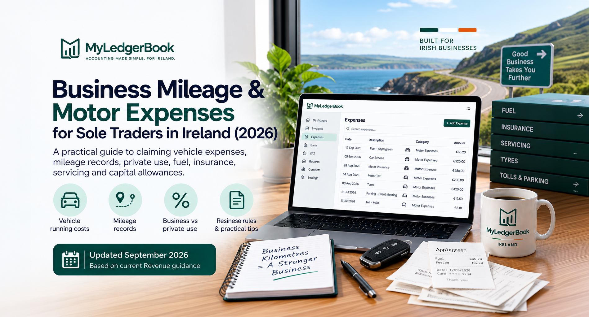 Business mileage and motor expenses for sole traders in Ireland 2026 guide