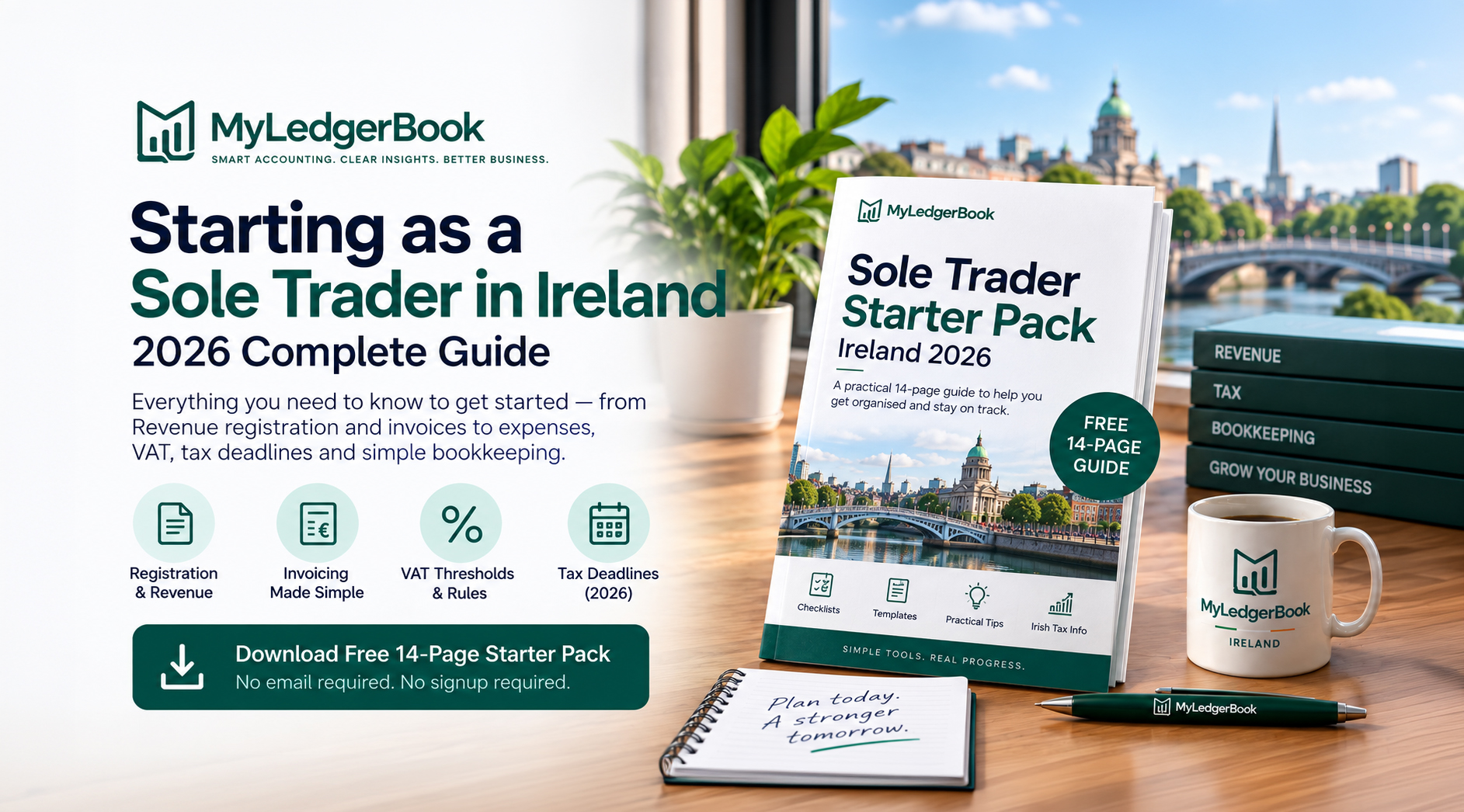Starting as a Sole Trader in Ireland 2026 guide and free MyLedgerBook Starter Pack