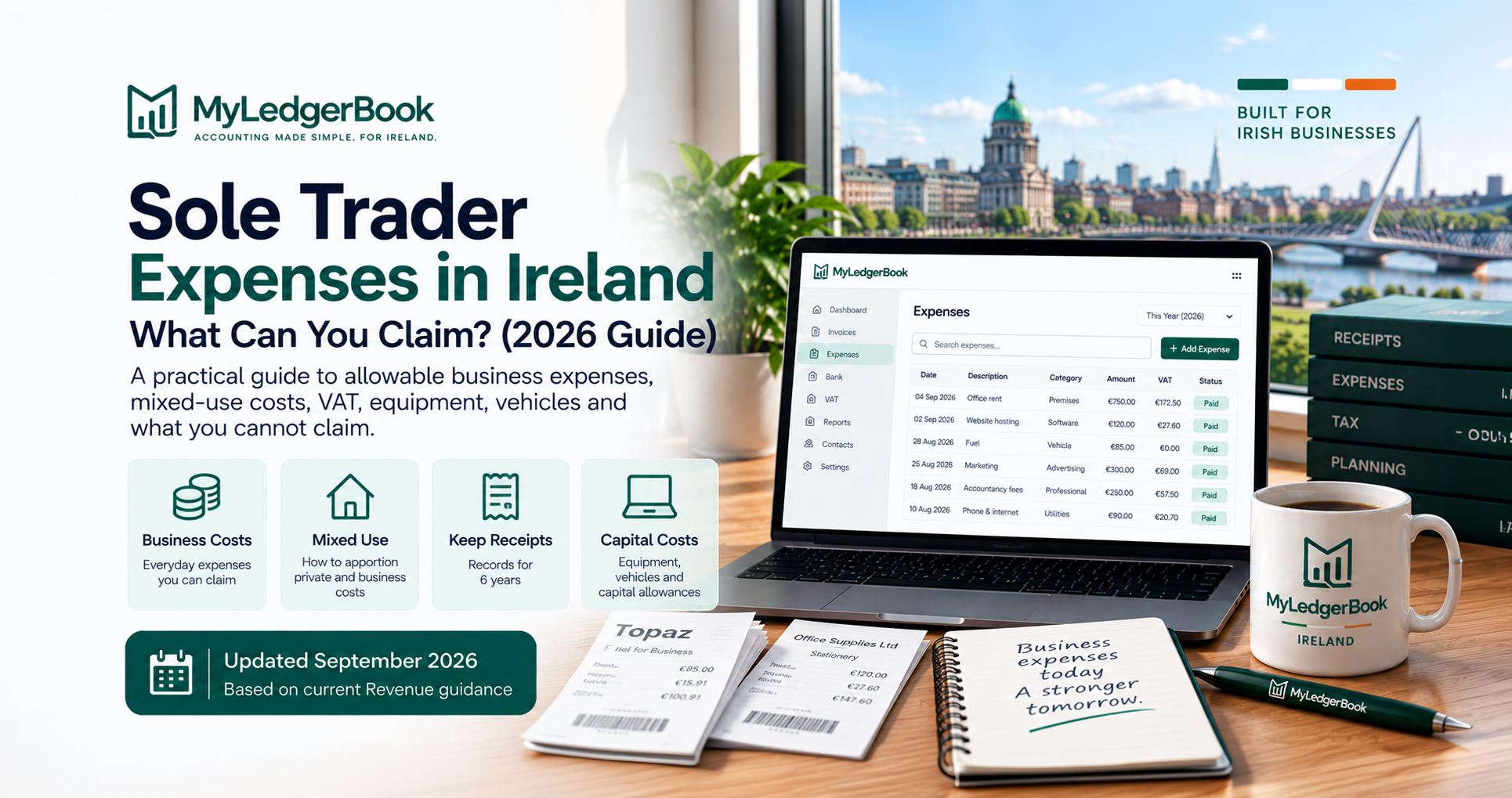 Sole trader expenses in Ireland 2026 guide explaining which business expenses can be claimed for tax